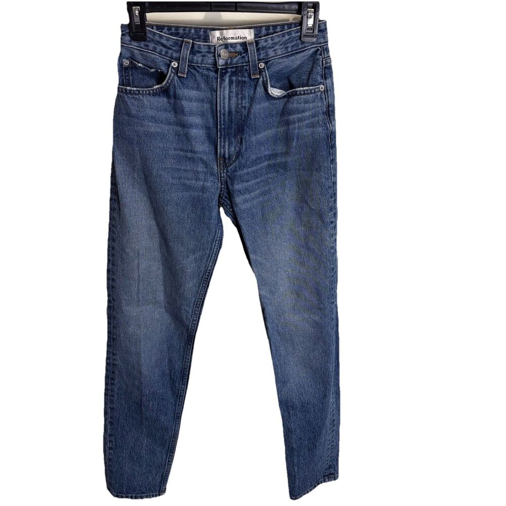 REFORMATION Women’s High Rise Cigarette Jeans Dark Stone Size 26